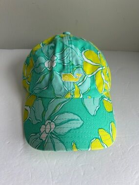 Vineyard Vines Teal & Yellow Floral Cap